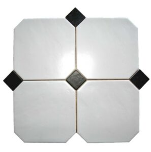 Væg-/gulvflise - Octagon Hvid Mat 20x20 cm